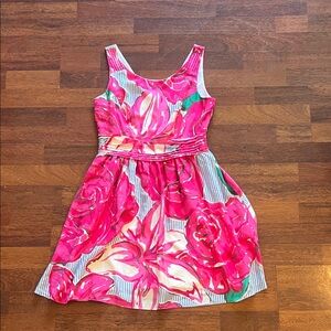 Vineyard Vines Kentucky Derby Pink Floral  Dress